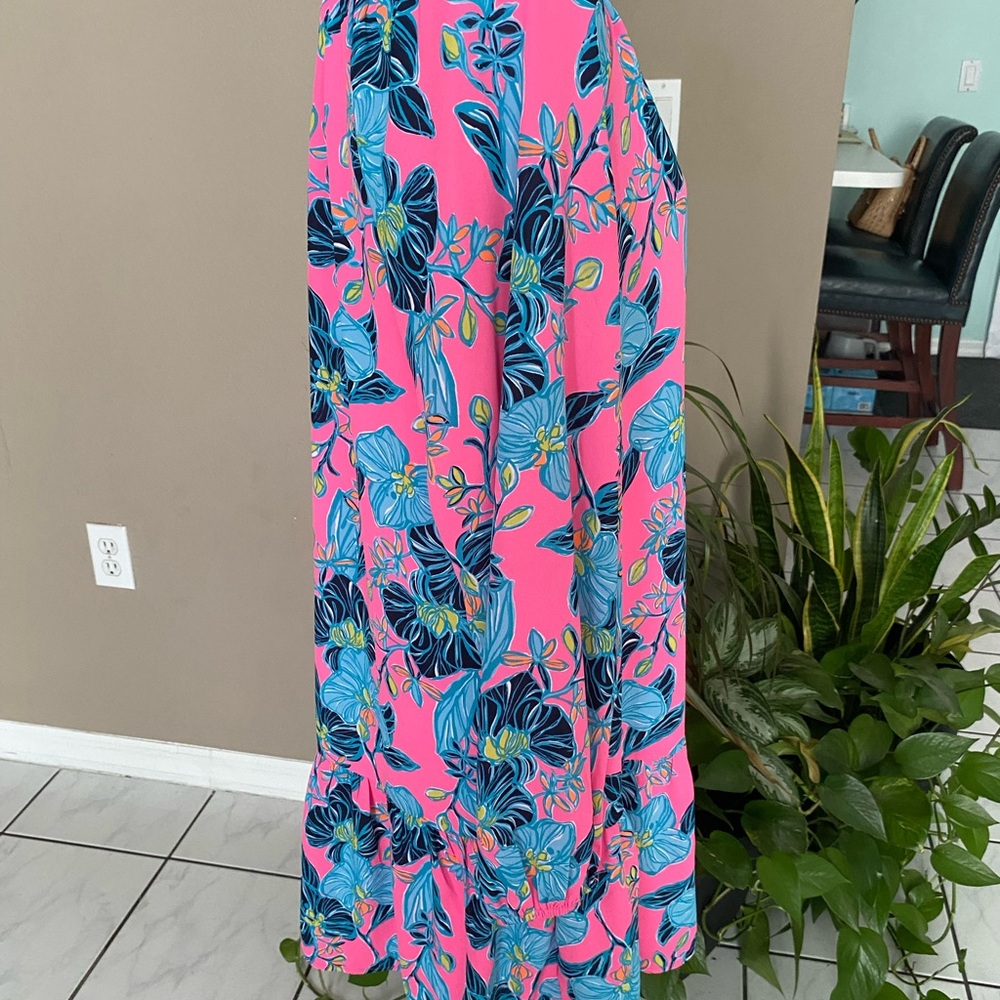 NWOT Lilly Pulitzer Medium Dress Floral Long Sleeve V-Neck - Picture 6 of 13
